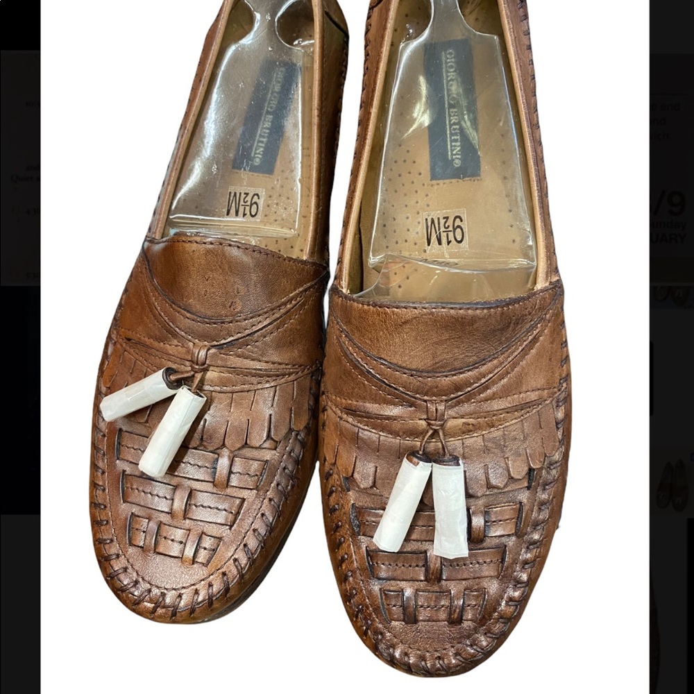 Brand new Giorgio Brutini brown leather loafers size 9.5 Men
